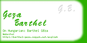 geza barthel business card