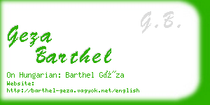 geza barthel business card